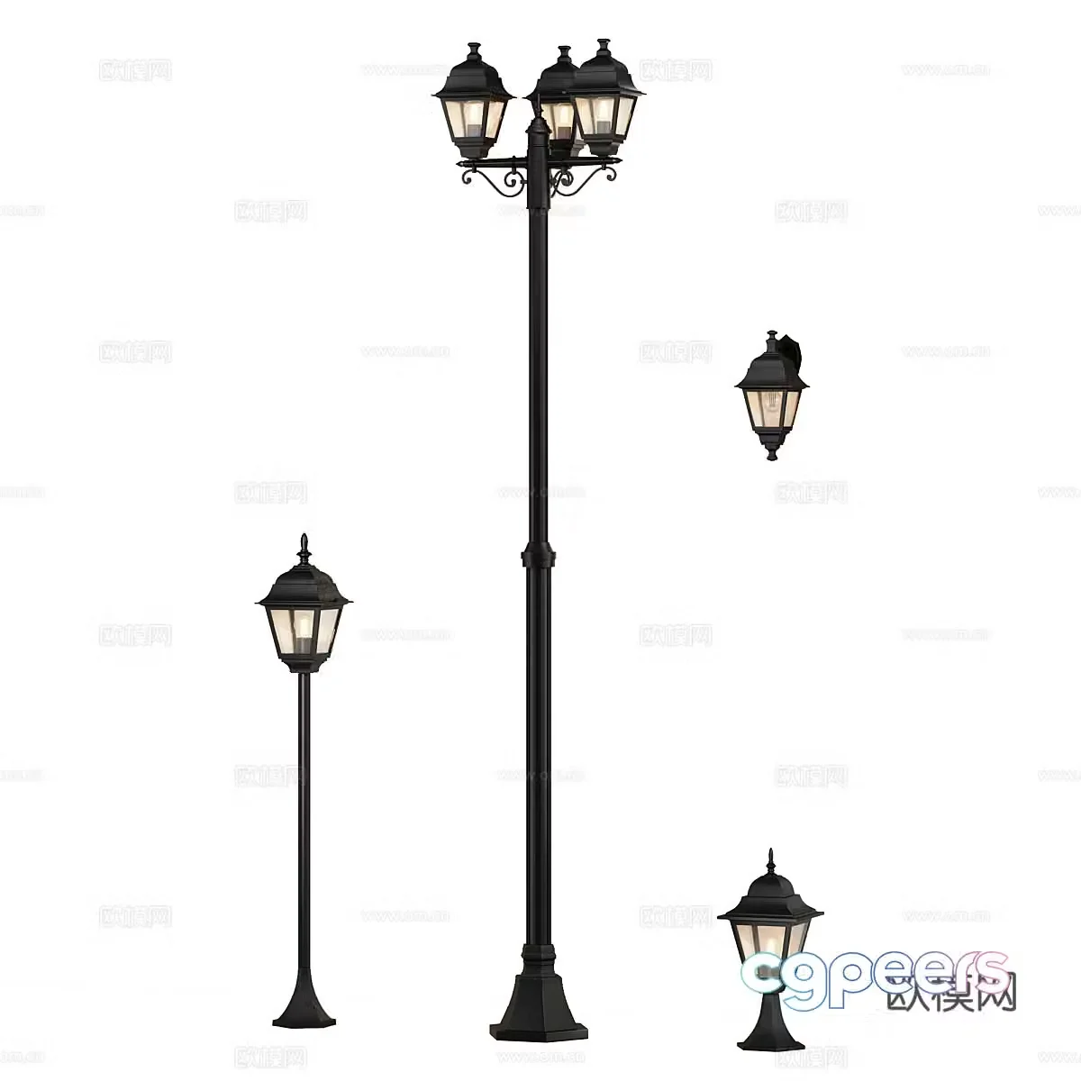 Outdoor street light 3d model