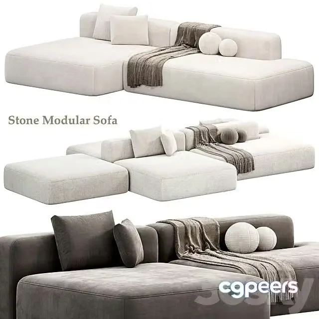 3ds Max Free – Stone Modular Sofa by Tamamm