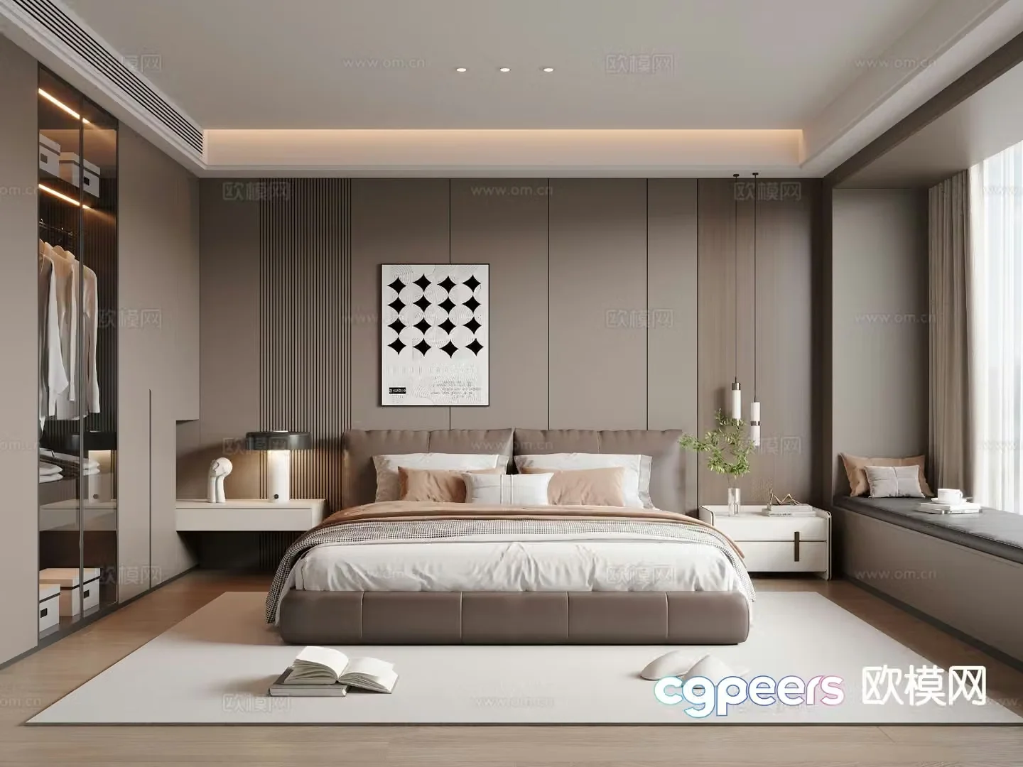 Italian bedroom master bedroom 3d model