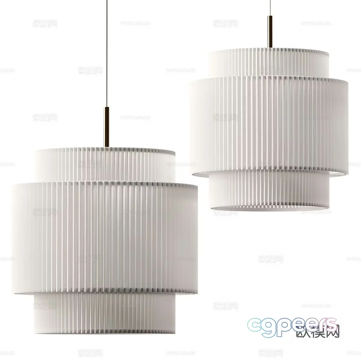 New Chinese style wasabi decorative chandelier 3D model