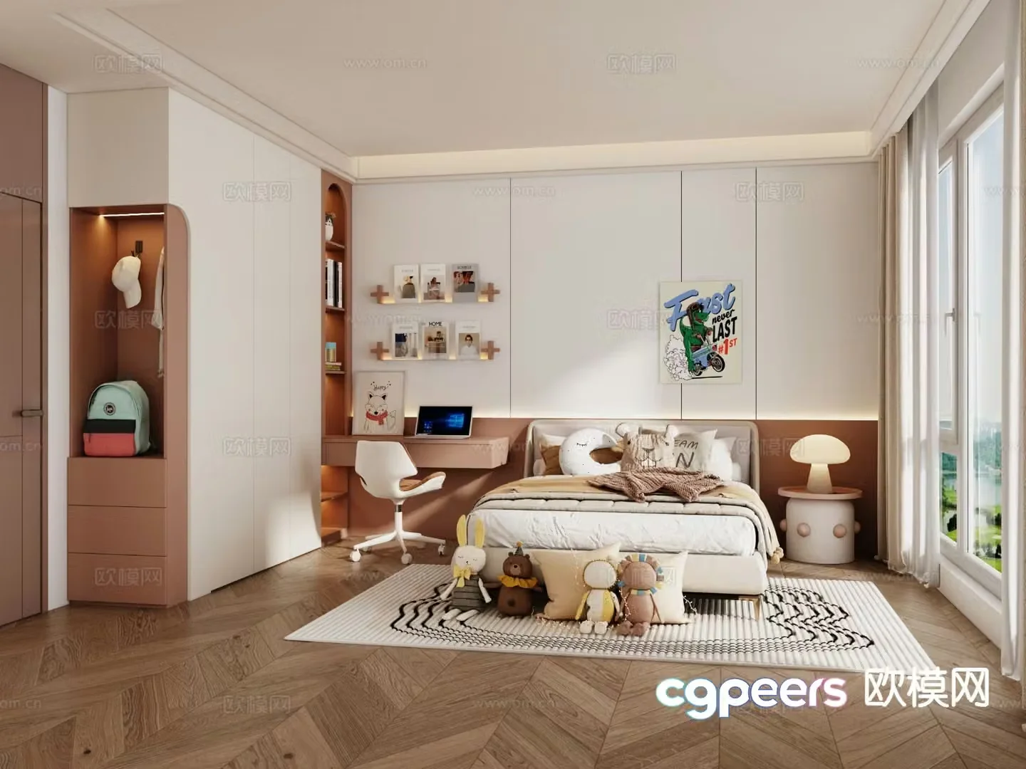Cream style children’s room kid’s room teen room 3D model