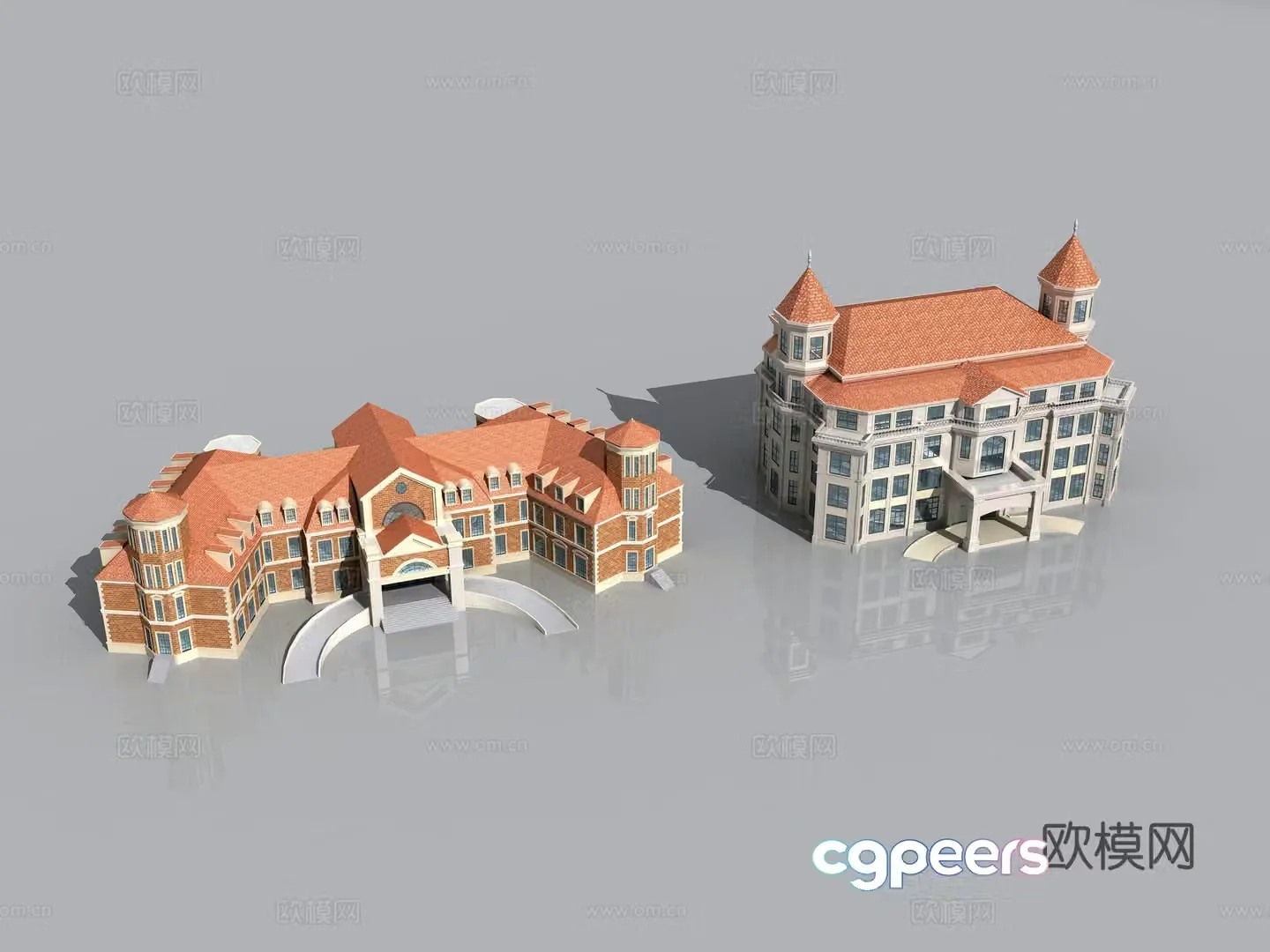 European -style architectural hotel commercial comprehensive building castle auditorium 3D model