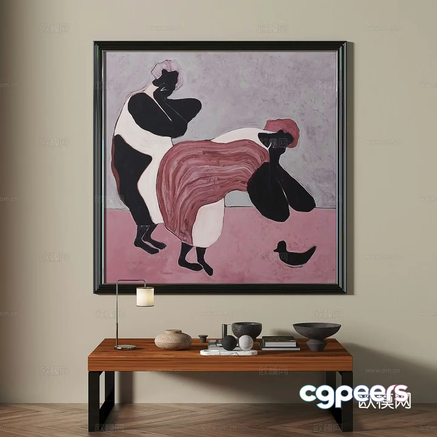 Modern medieval retro decorative painting 3d model