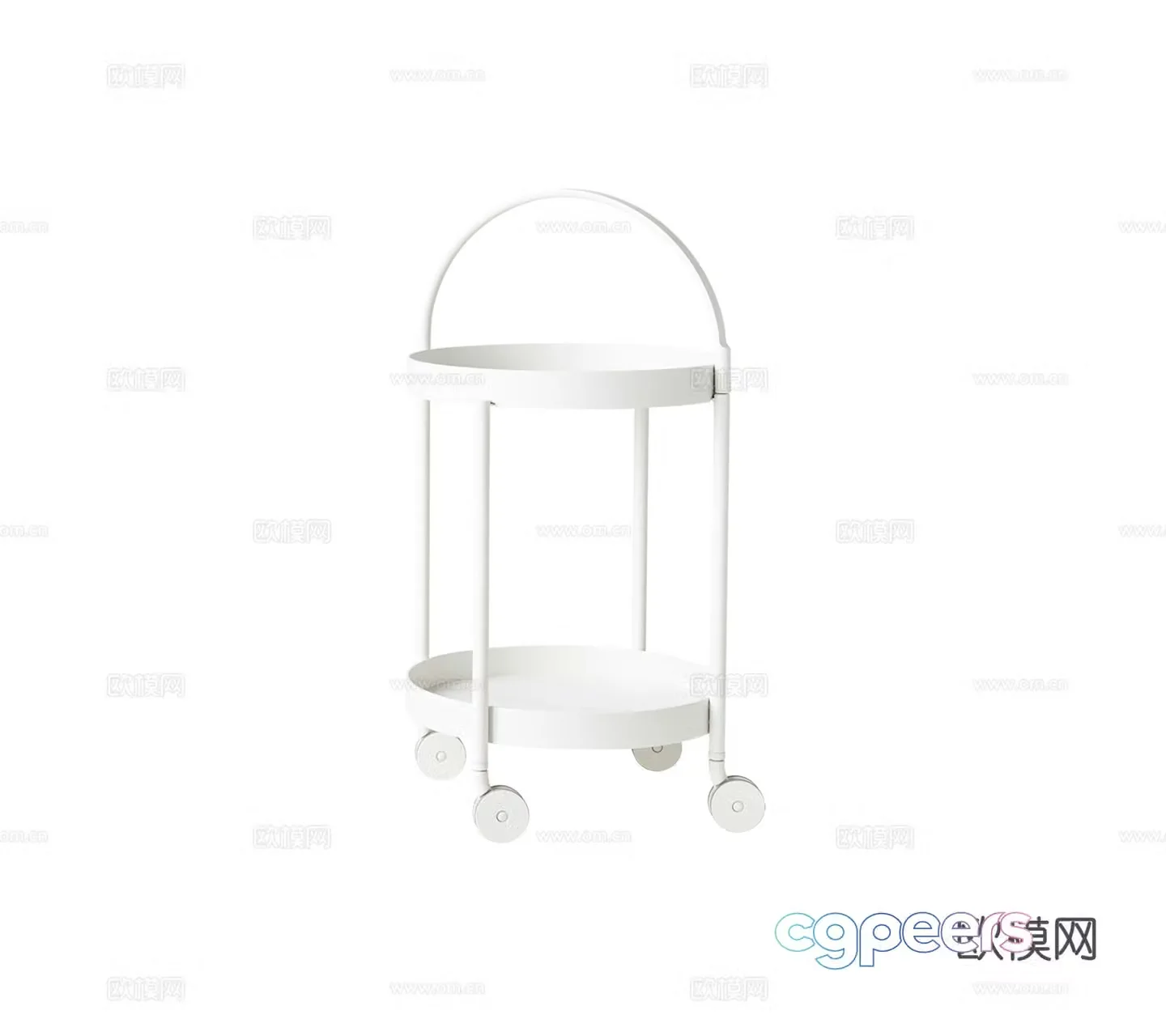 Modern dining camping dining cart push cart metal coffee table side combination 3D model