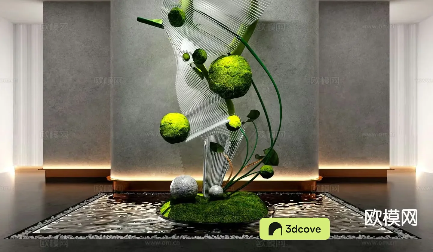 Indoor landscape installation art installation