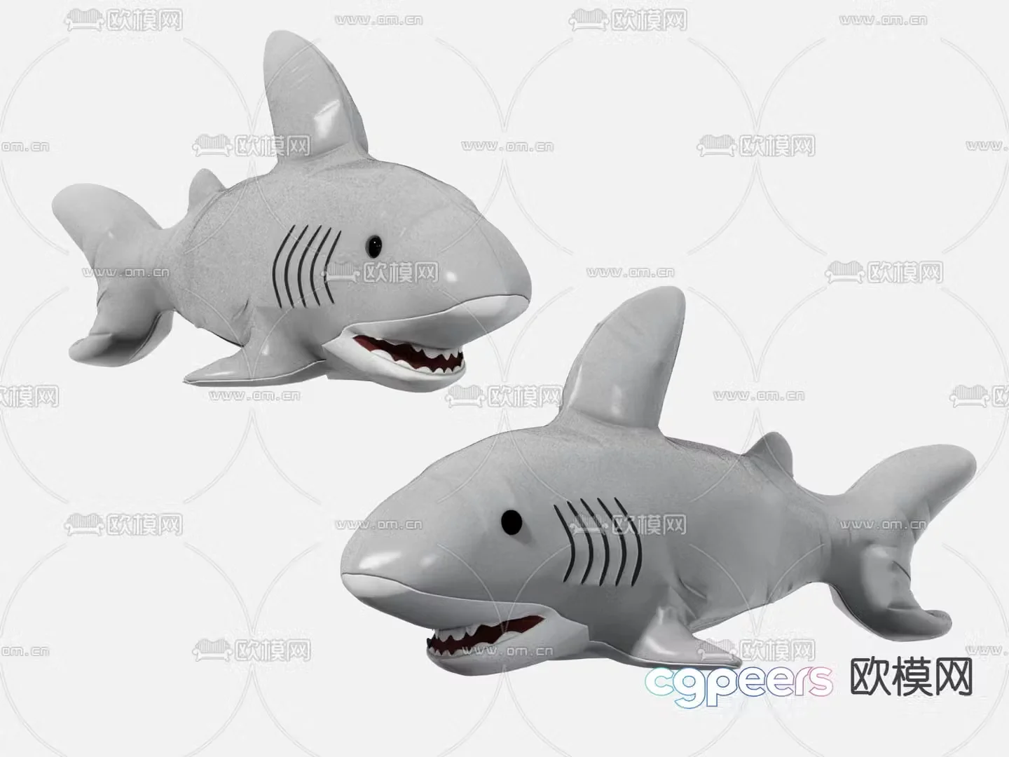 Modern shark toy figurine 3d model