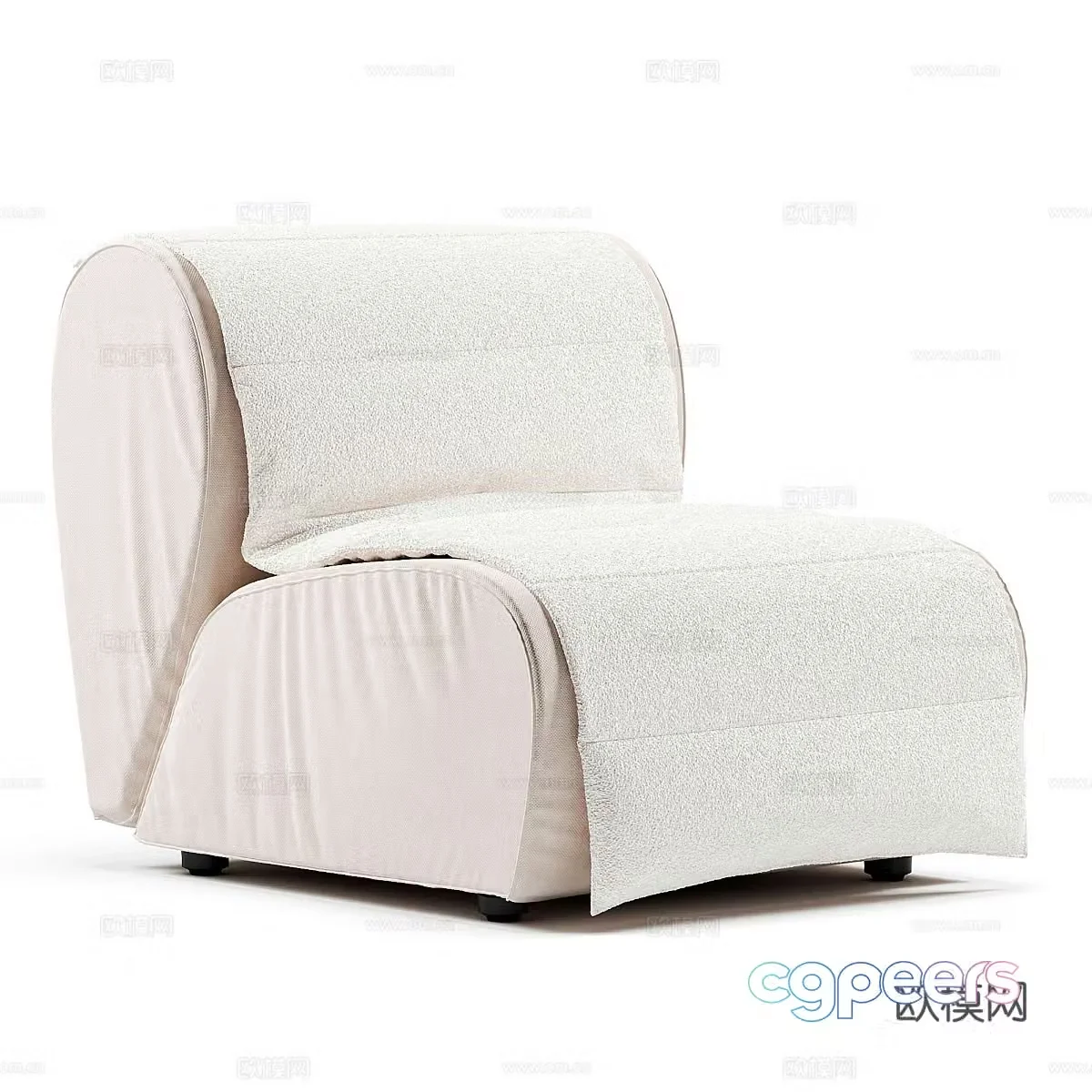 Modern Cream Style Flora Flou Casual Sofa 3D Model