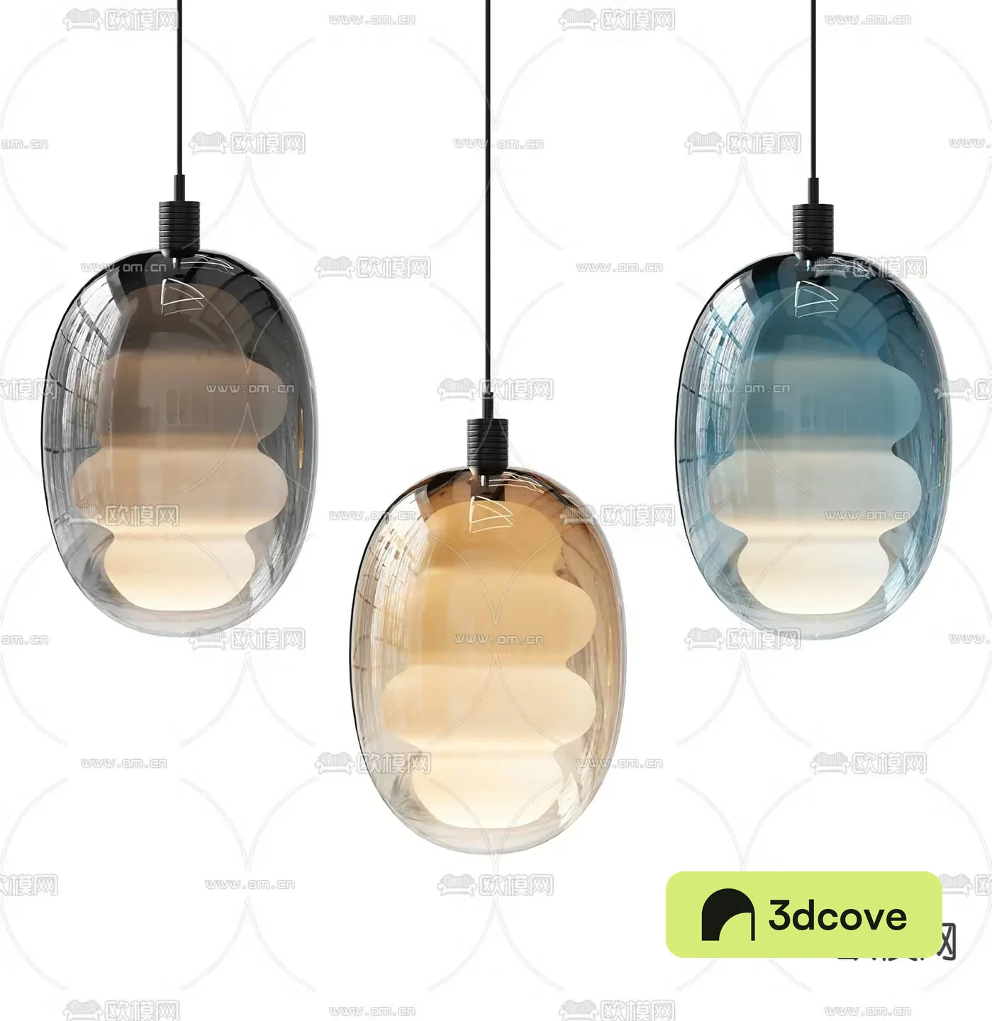 Italy Poliform glass chandelier