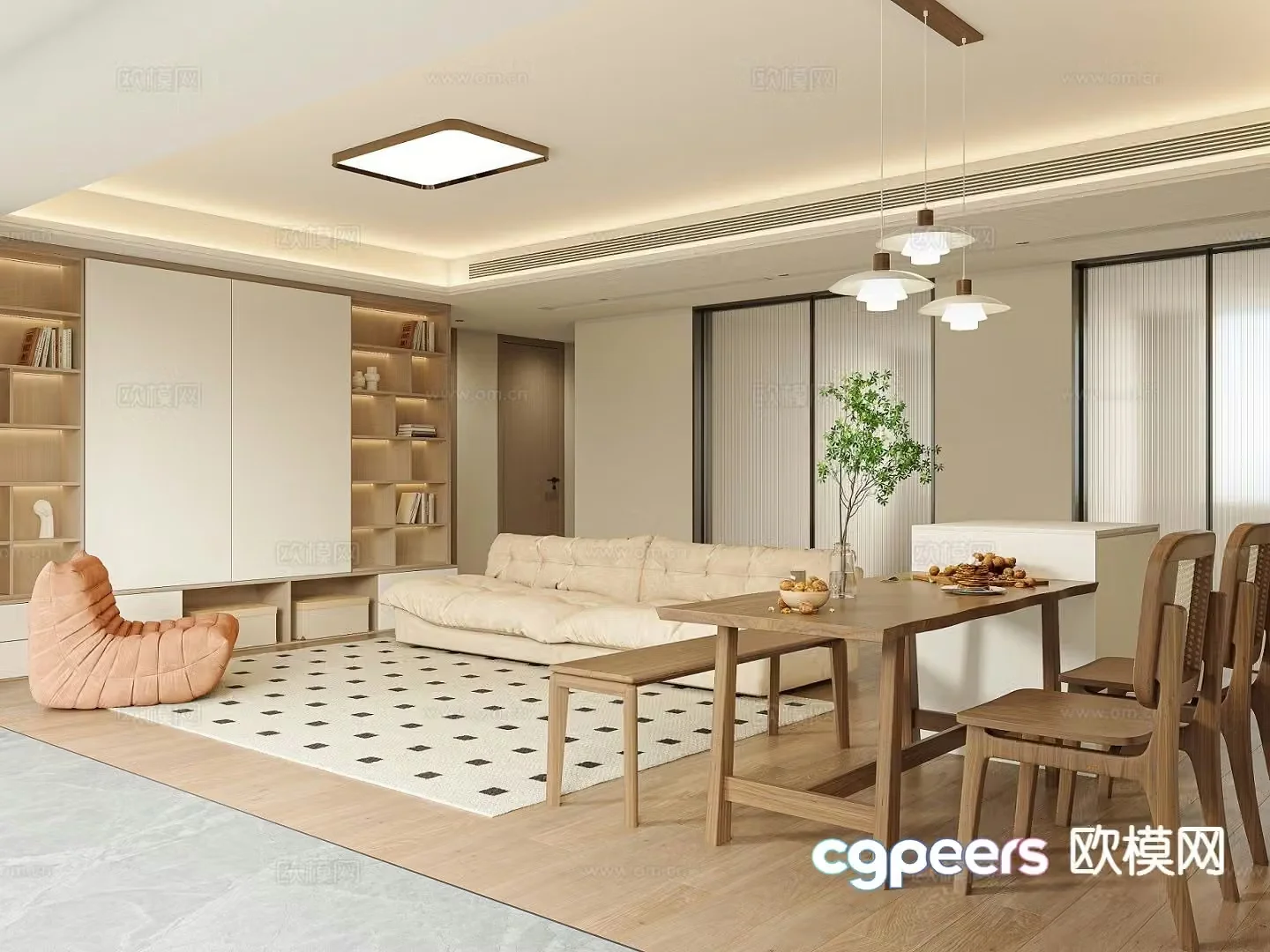 Modern guest restaurant 3d model