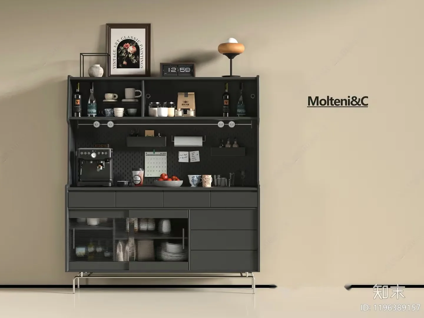 Modern Gray Cabinet 3D Model – 18270 – VRAY Render