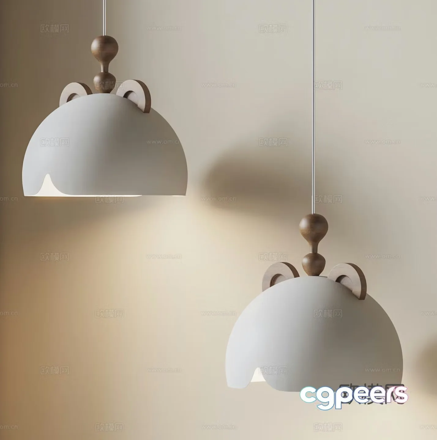Modern Cream Chandelier 3d Model