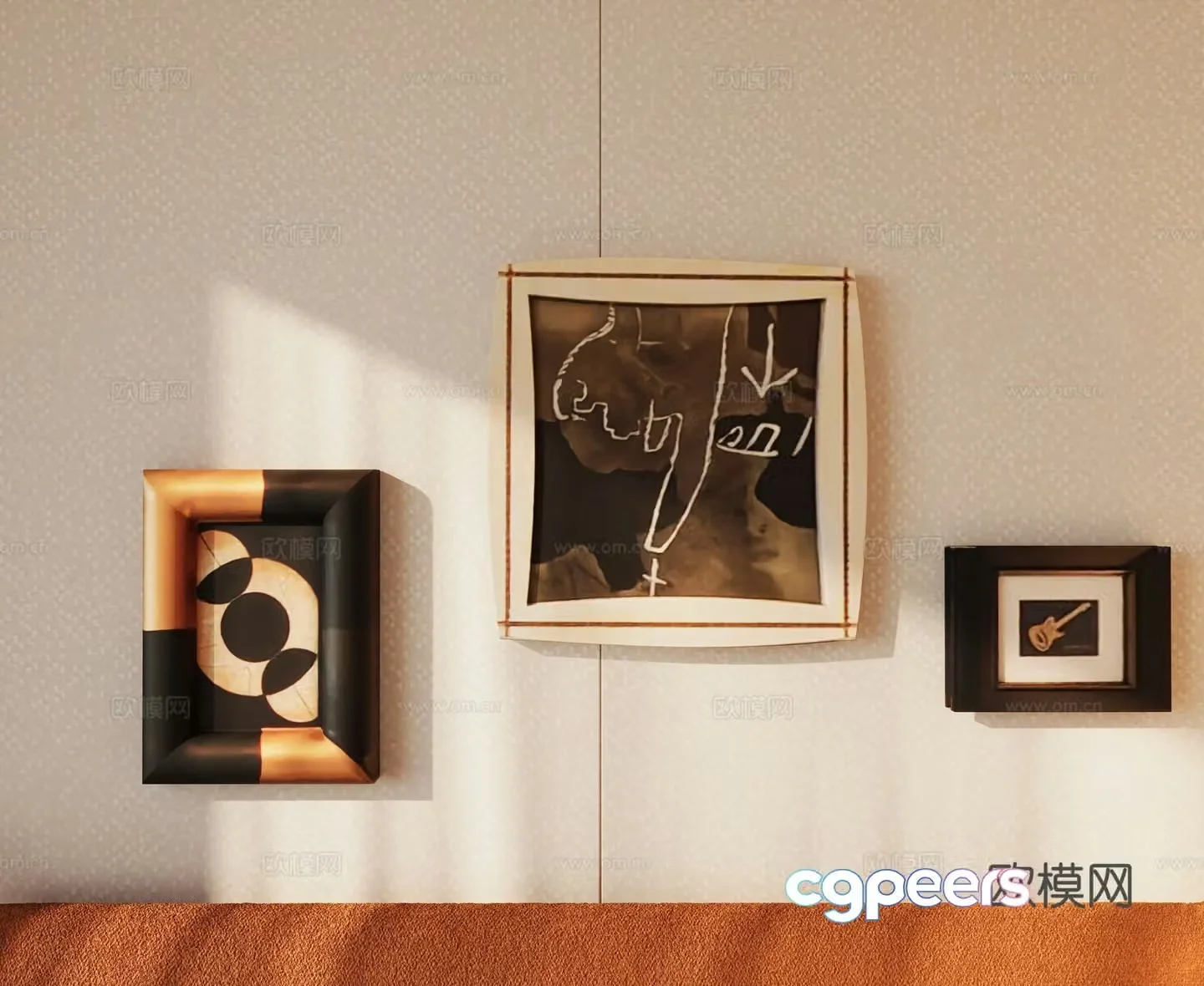 Modern personality combination decorative painting 3d model