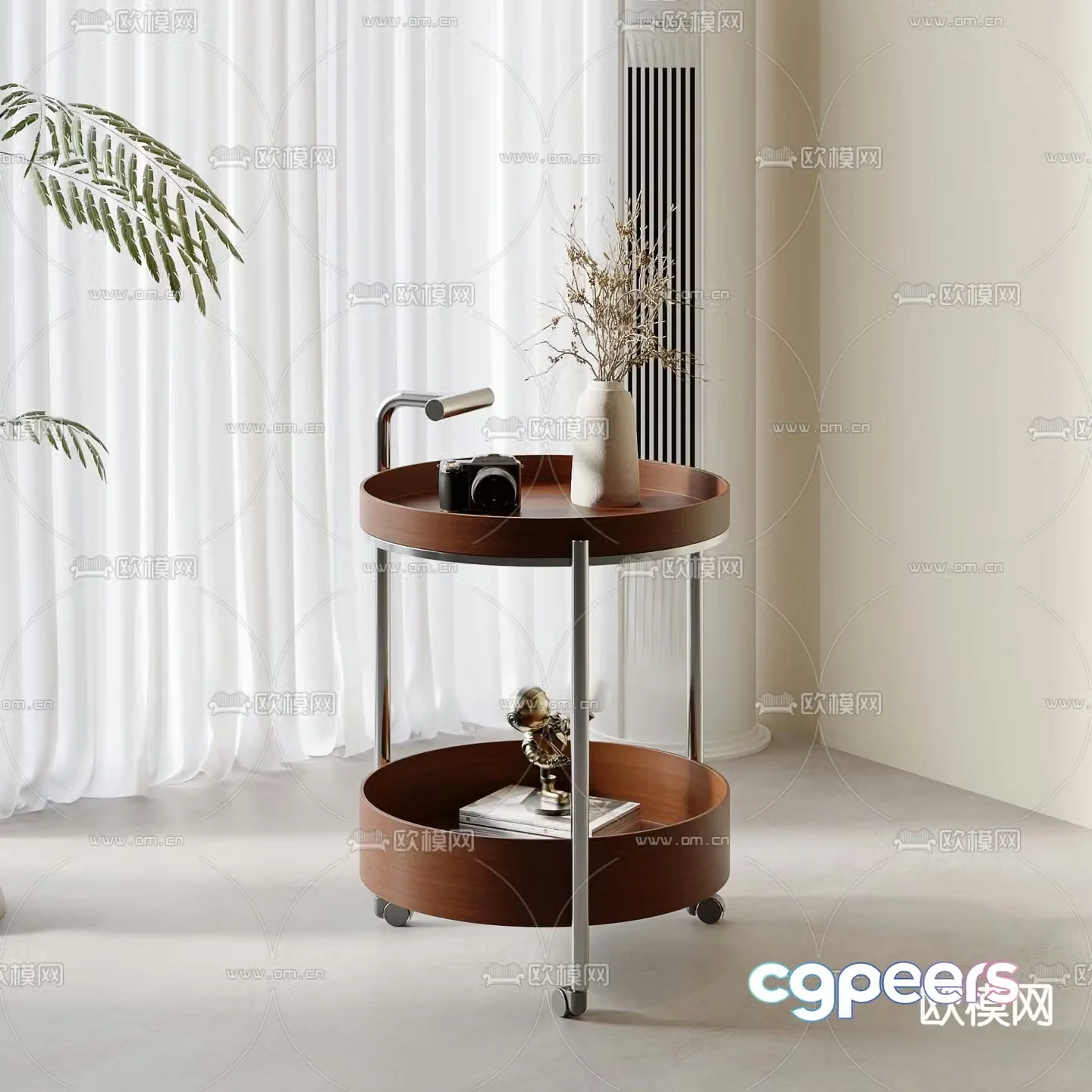 Medieval style side table movable corner table round table table table 3D model