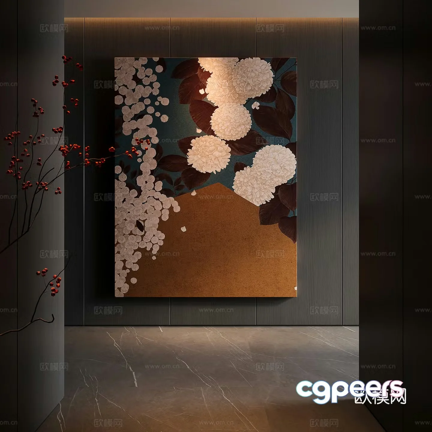 Modern medieval style decorative painting 3d model