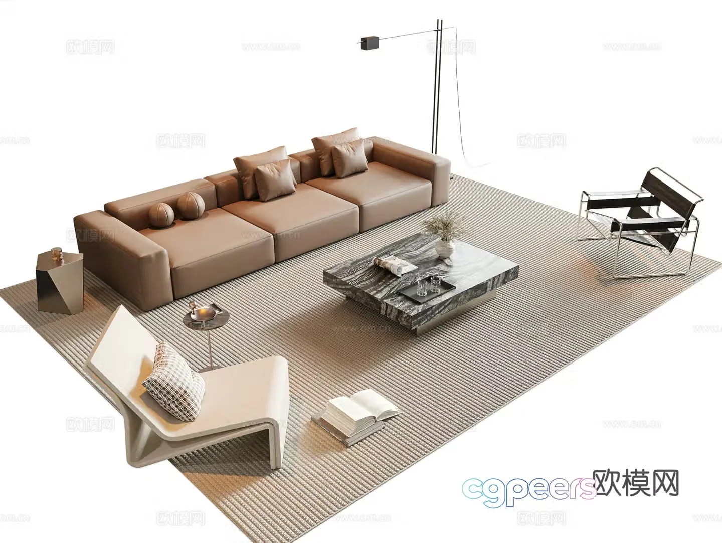 Italian sectional sofa 3d model