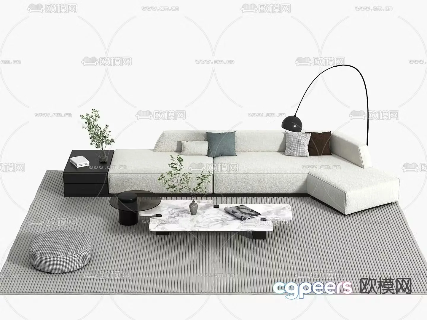 Modern sectional sofa 3d model