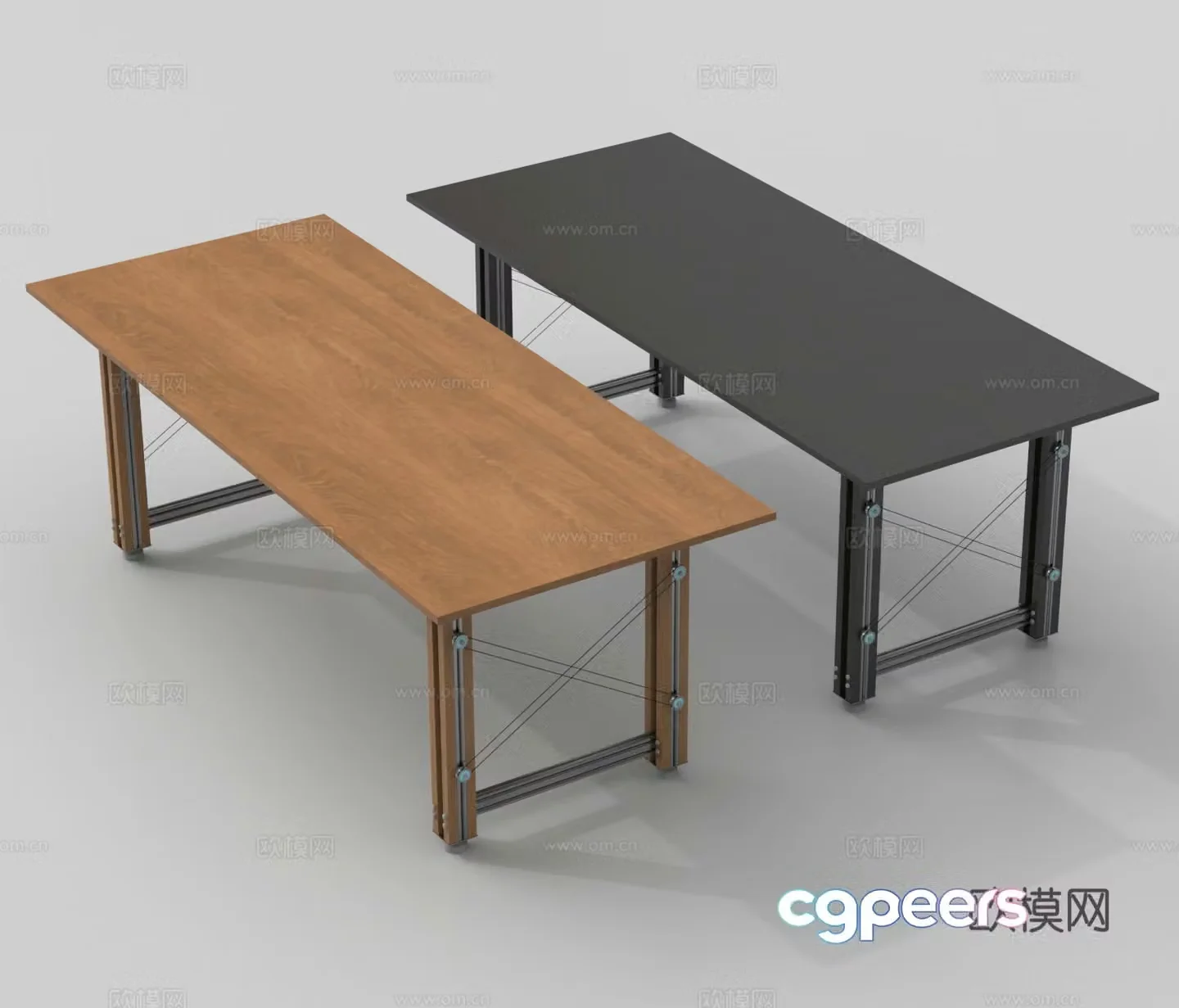 Office desk long table desk desk dining table 3d model