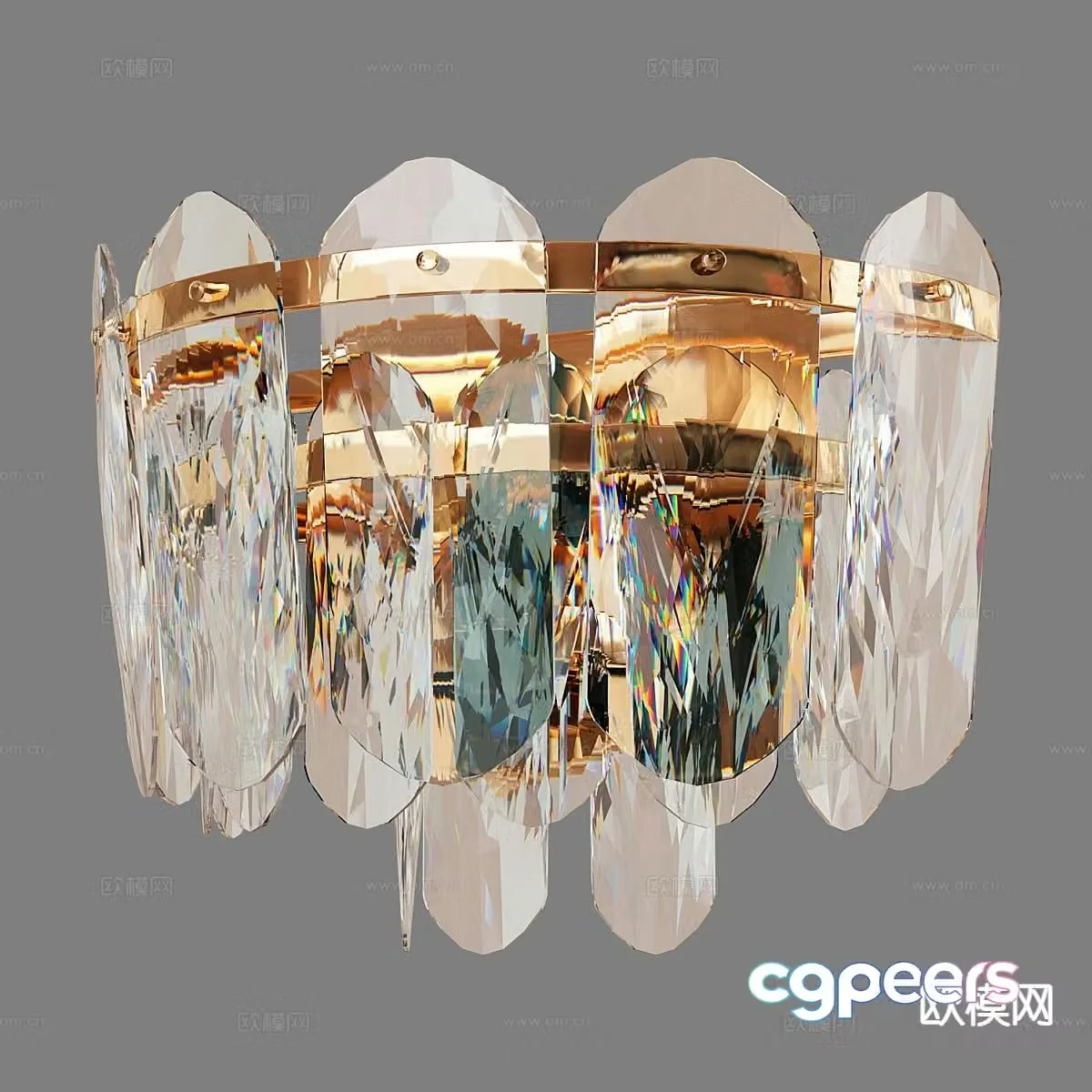 Light luxury crystal wall lamp 3D model