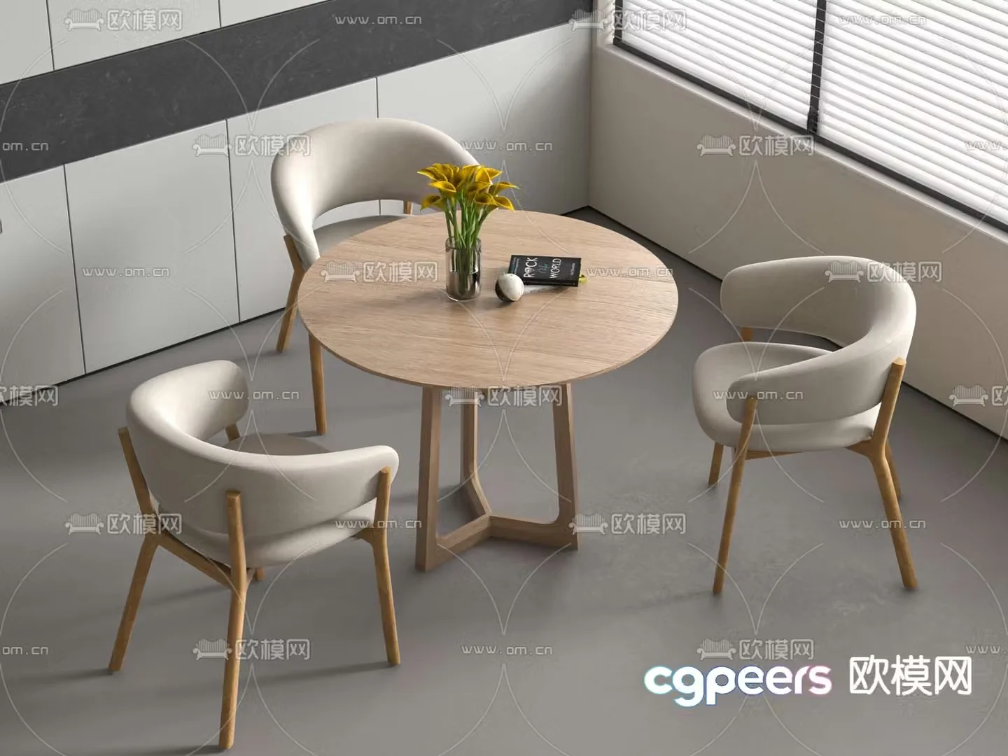 Leisure table and chairs 3d model