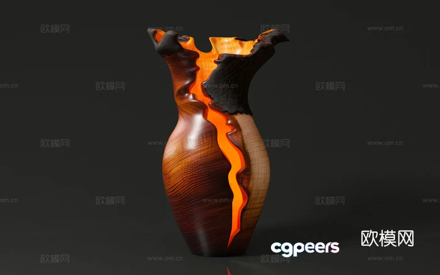 Art vase abstract lamps wood carving carving object ornaments decorative ornaments creative appliances 3d model