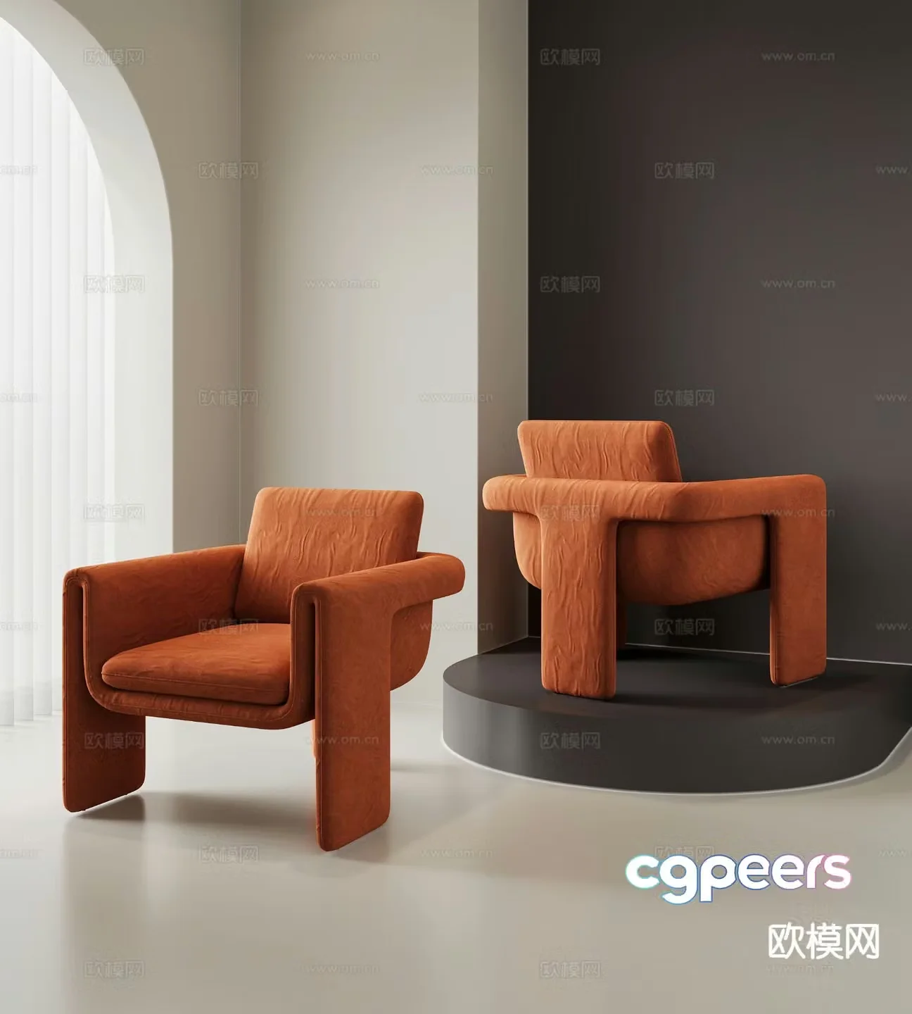 Modern chair leisure chair 3d model