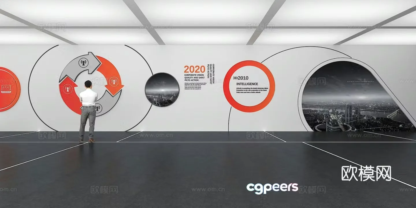 Cultural wall Corporate culture wall Display wall Theme wall Exhibition hall Campus culture Corridor 3D model