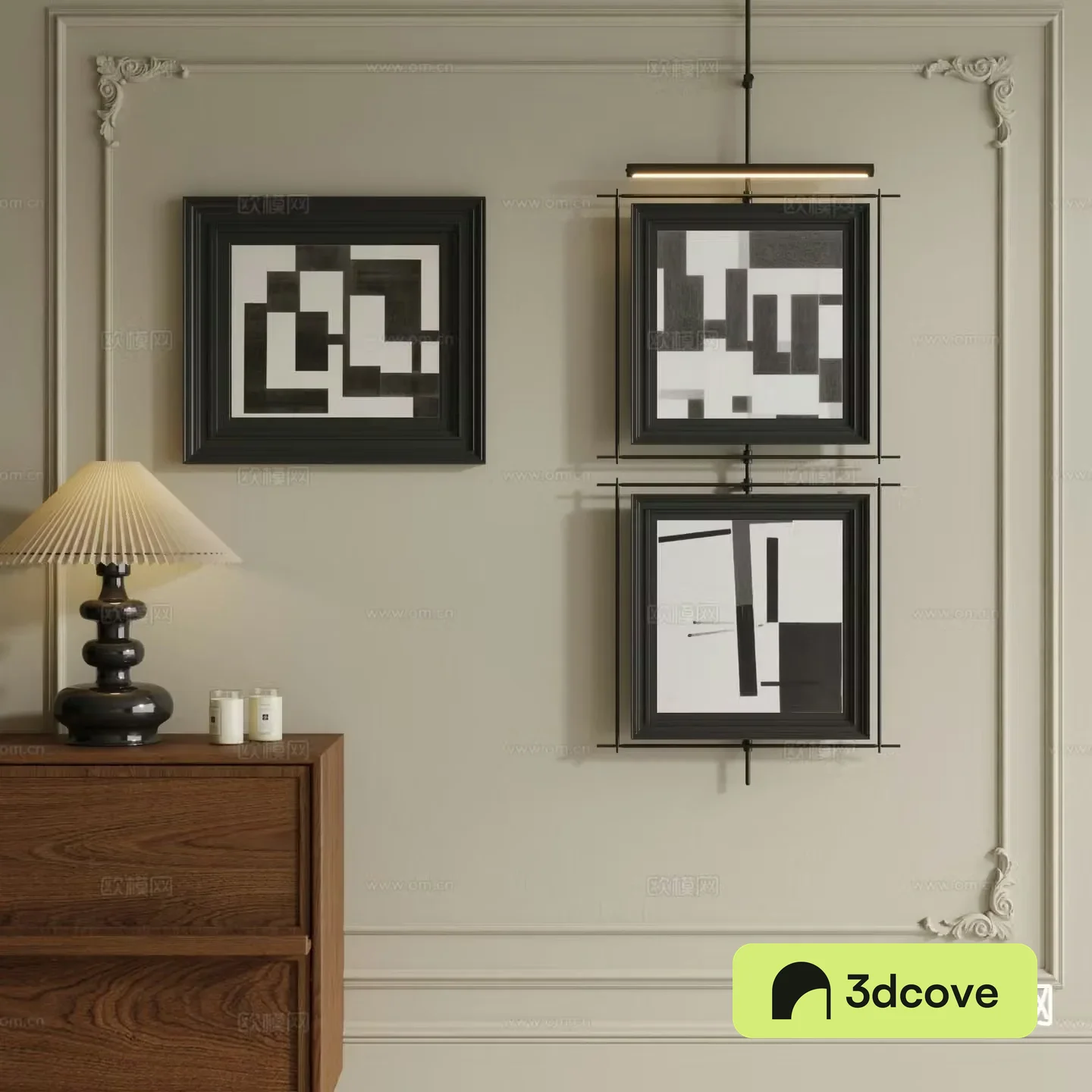 Medieval style hanging painting black and white painting decorative painting
