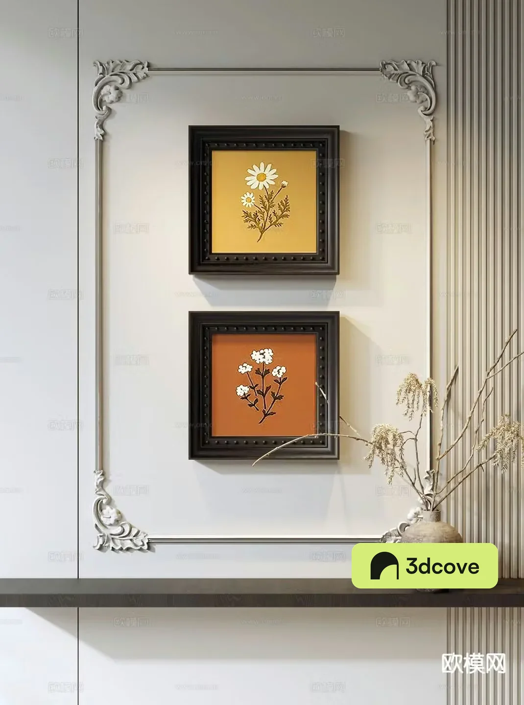 Medieval style flower painting decorative painting