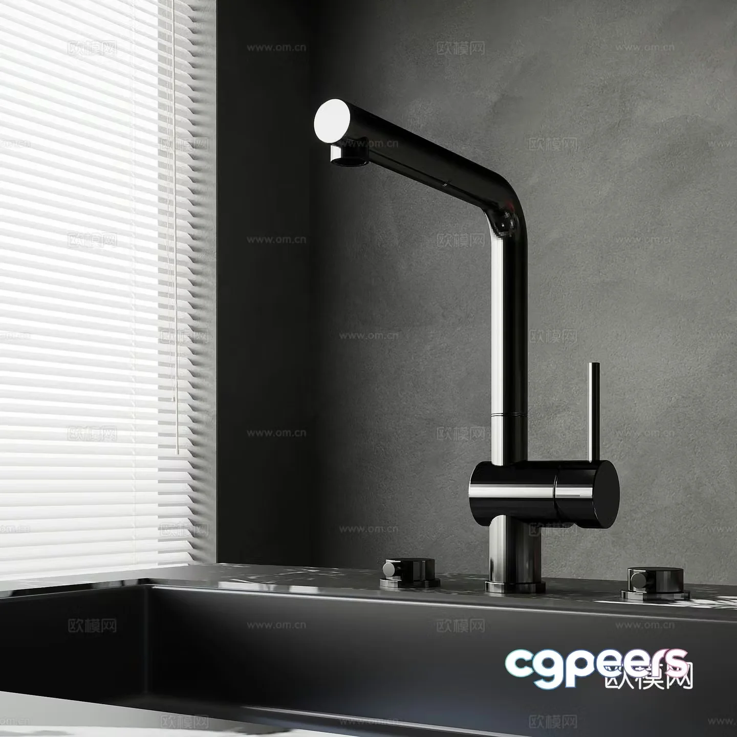 Modern faucet sink 3d model