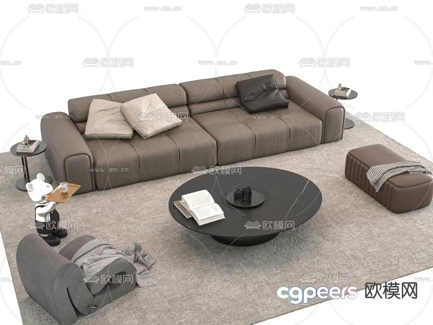 Modern sofa coffee table 3d model