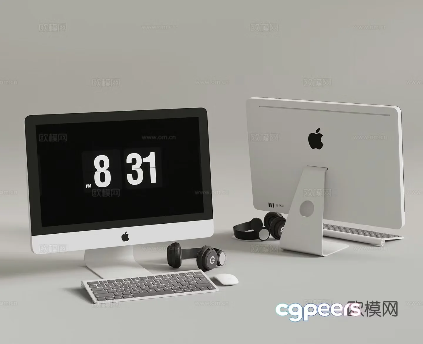 Modern desktop computer monitor Apple computer 3d model