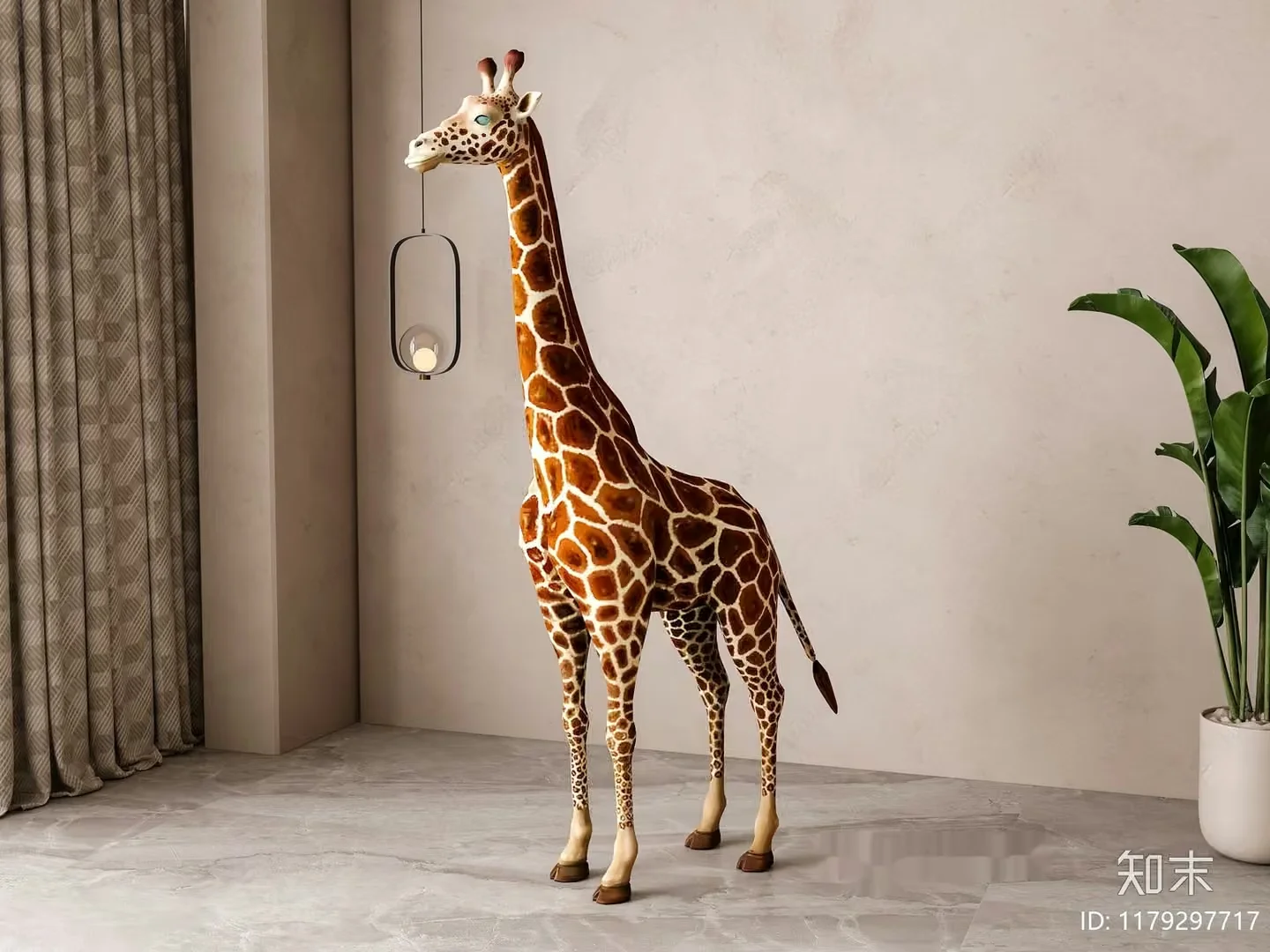 A Giraffe In A Modern Room 3D Model – 10315 – VRAY Render