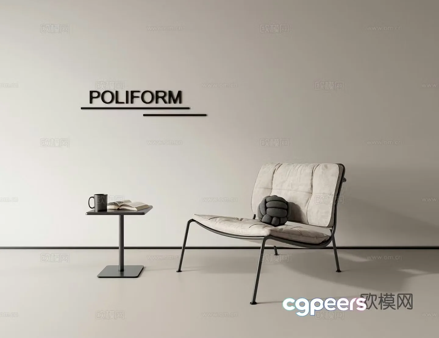 Leisure chair lazy sofa side 3d model