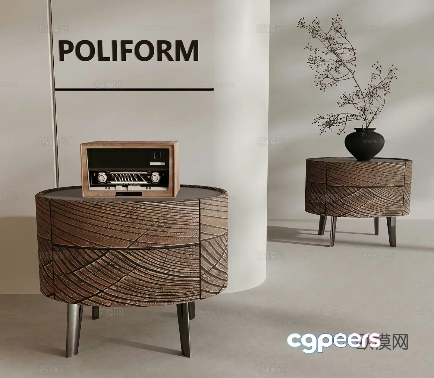 Bedside table Jijifeng bedside table decorative ornaments 3D model
