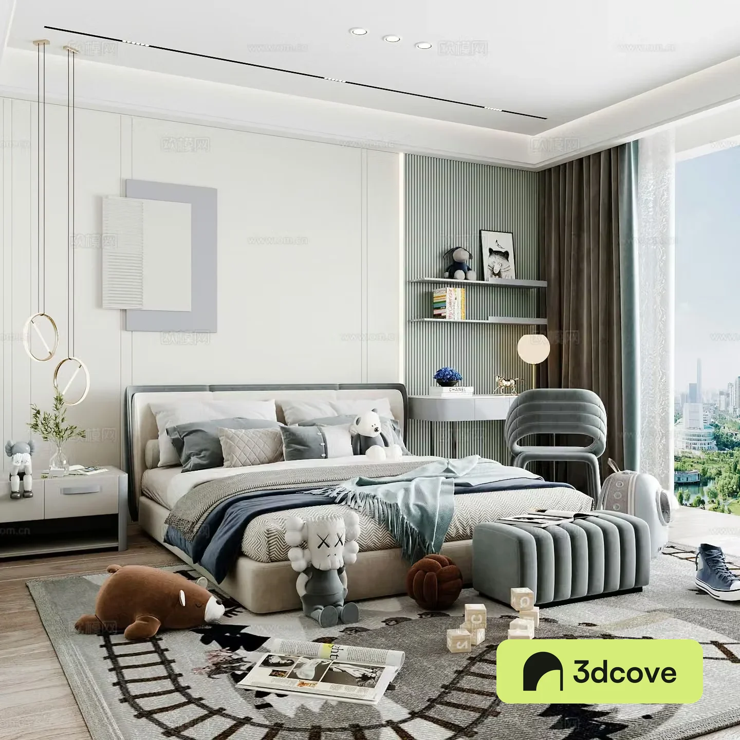 Modern children’s room boy’s room girl’s room children’s bed children’s wardrobe children’s desk