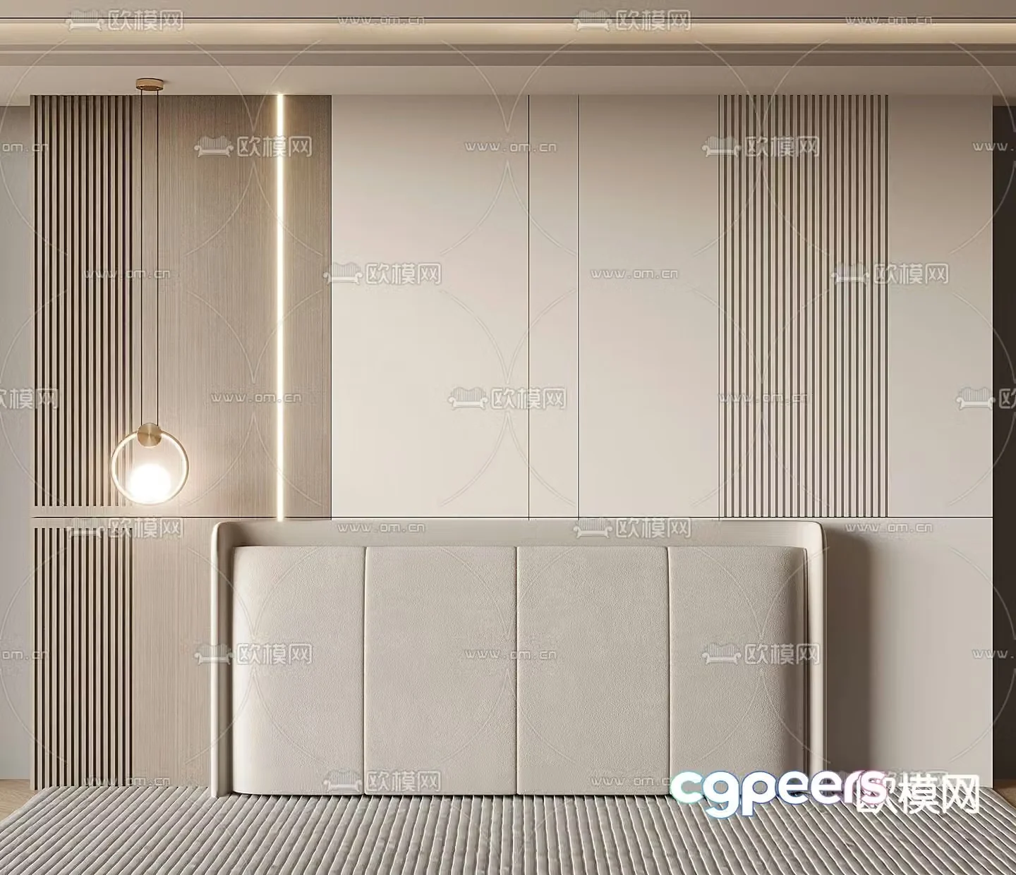 Modern background wall bedside background 3d model