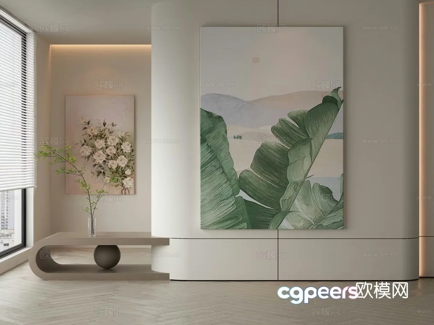 Modern decorative painting plant hanging painting 3d model