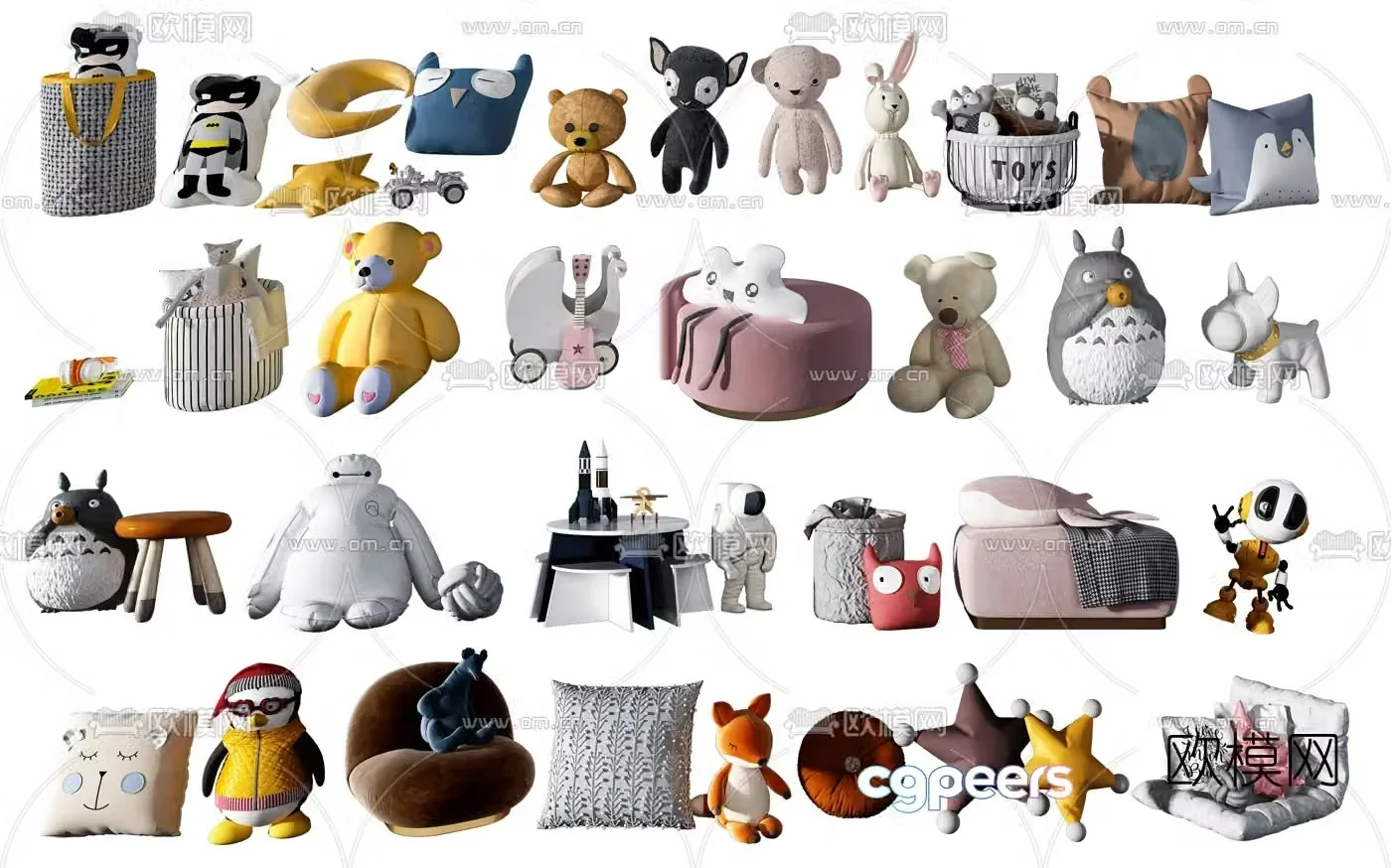 Modern children’s doll combination 3d model