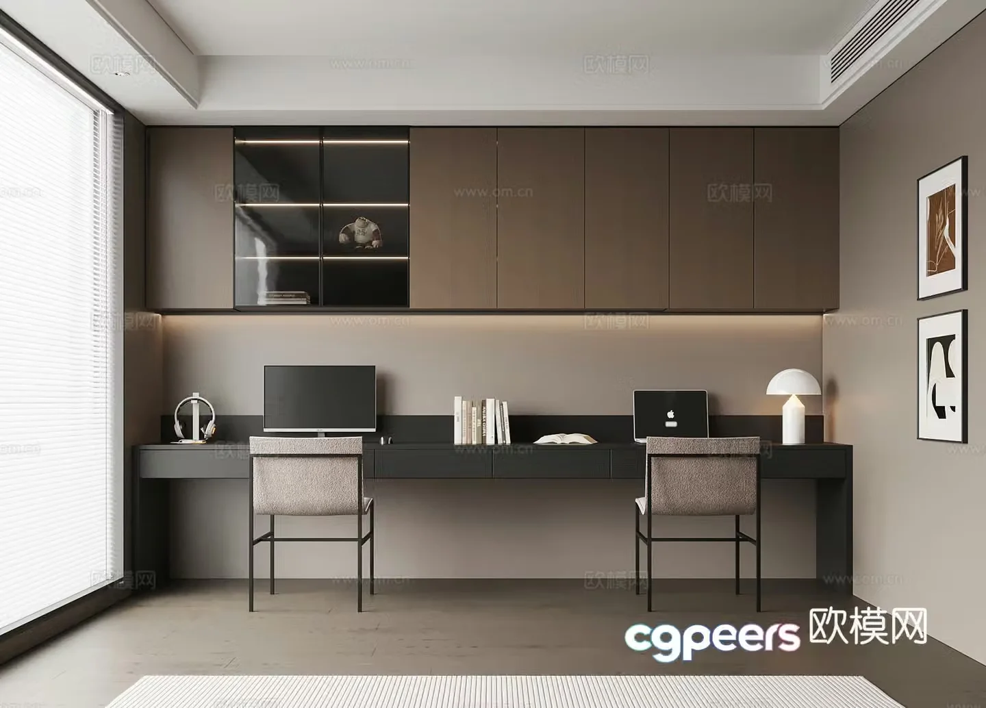 Modern study room 3D model