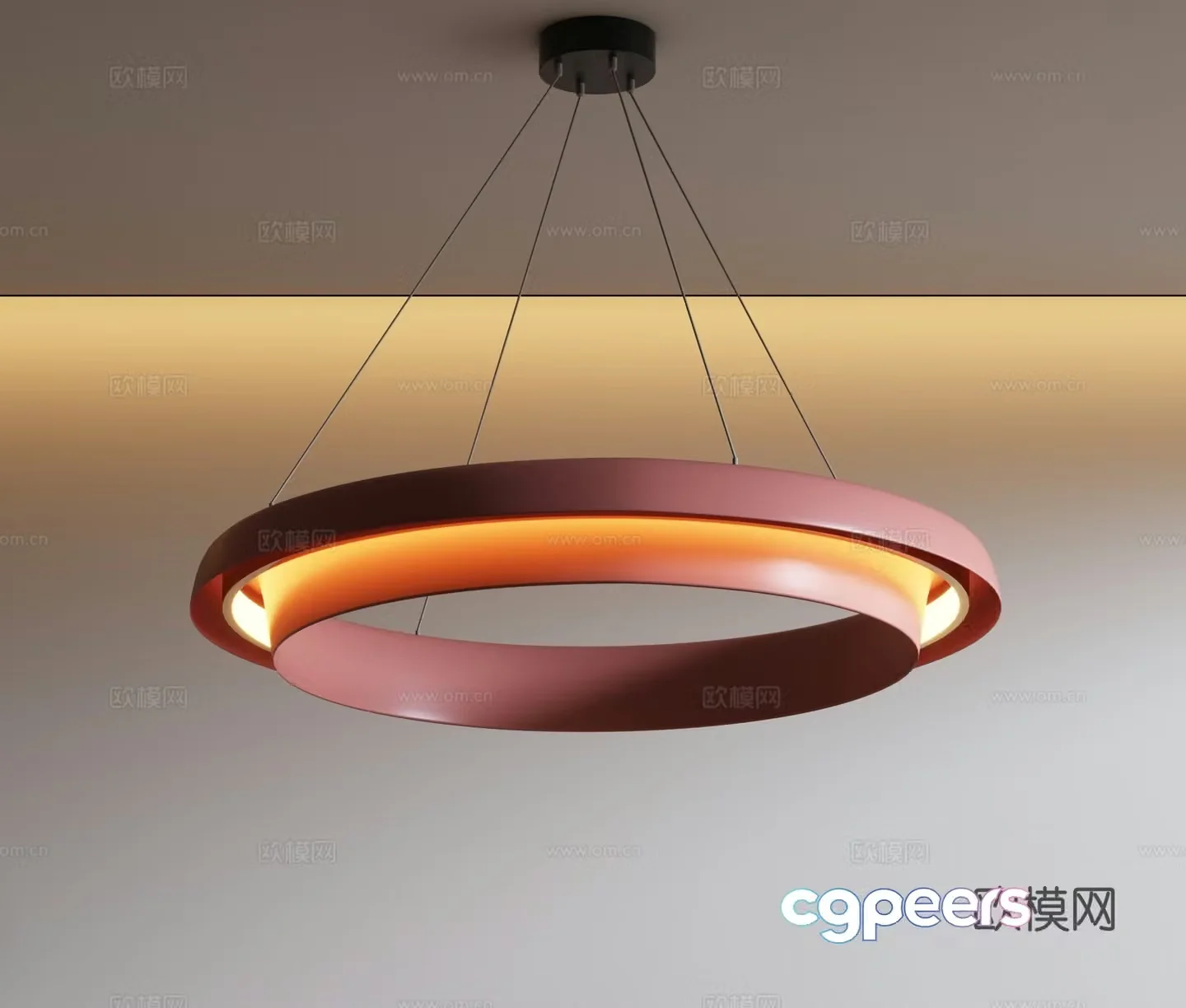 New Chinese style chandelier ring chandelier 3d model