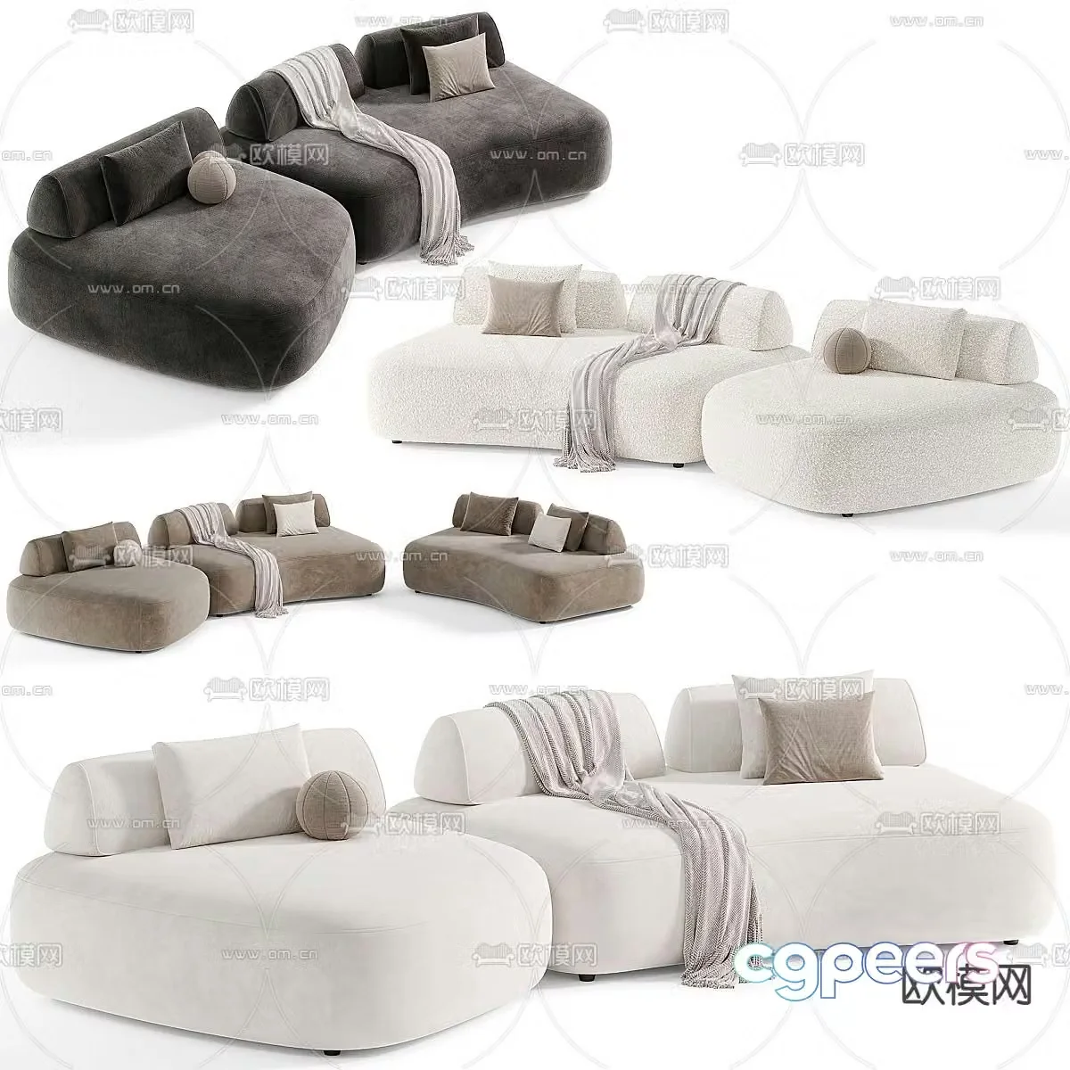 Eichholtz shaped sofa 3d model