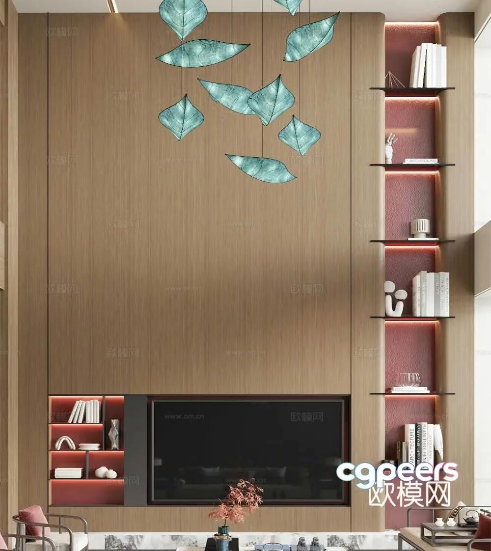 New Chinese TV background wall 3D model