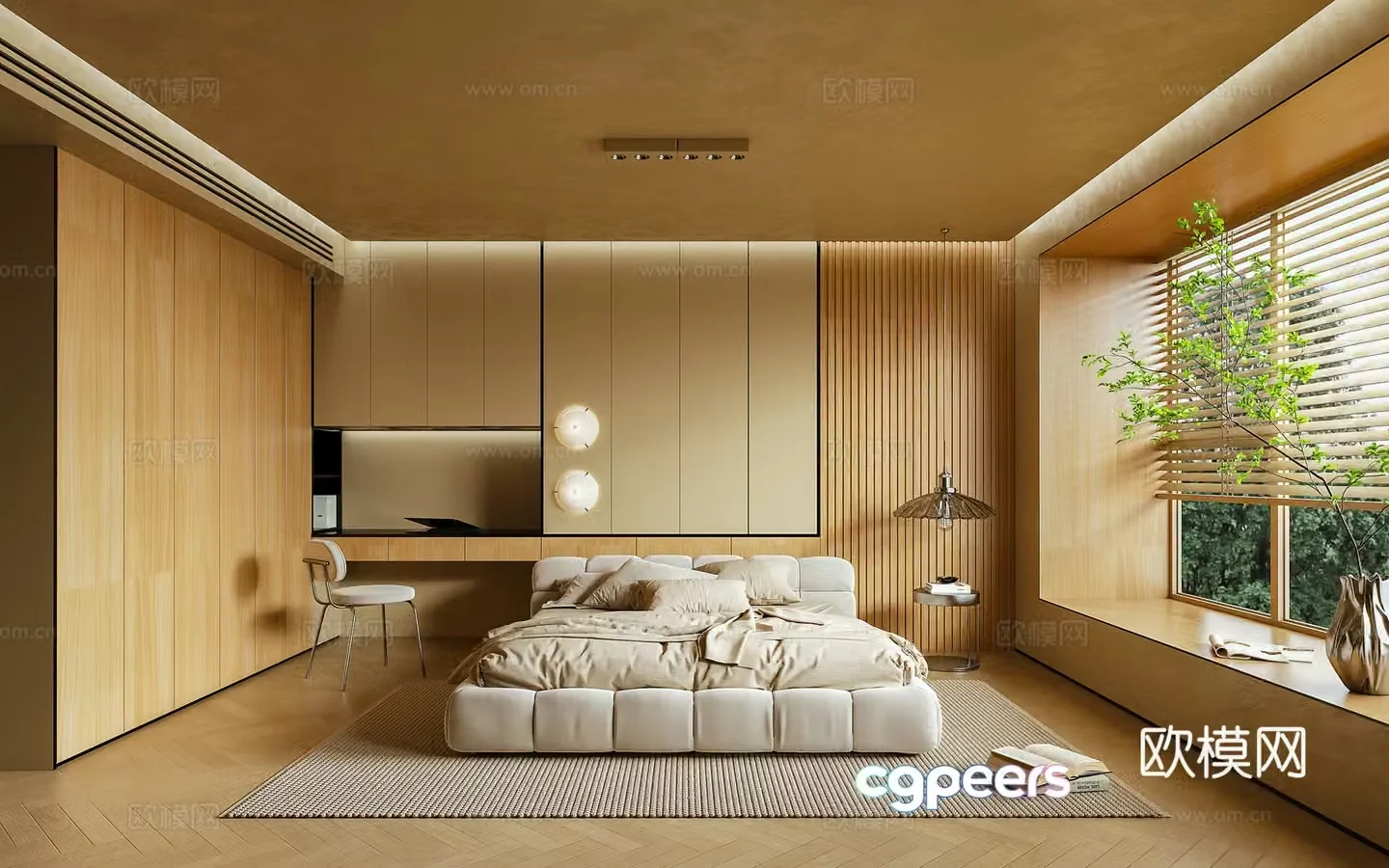 Log wind bedroom 3d model