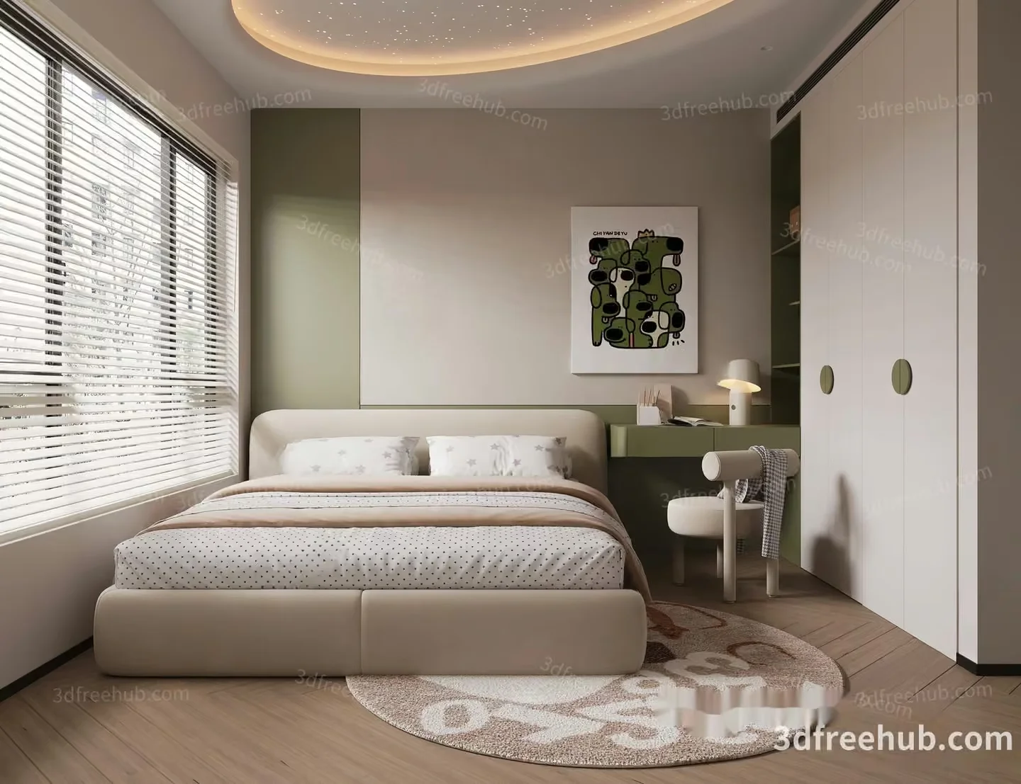 Cozy Bedroom 3D Model – 20824 – VRAY Render