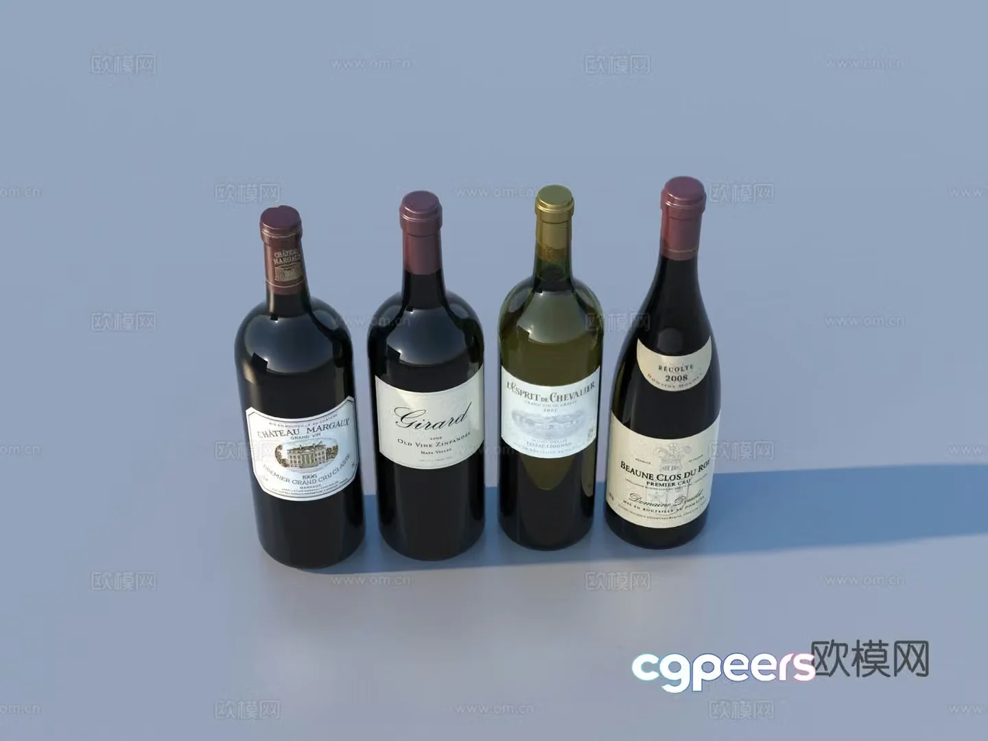Red wine wine cocktail wine bottle glass bottle 3d model
