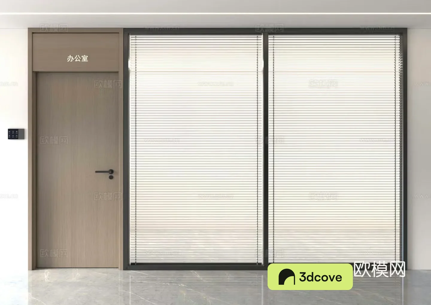 Office glass partition Office partition Glass partition door Single open door Louvre