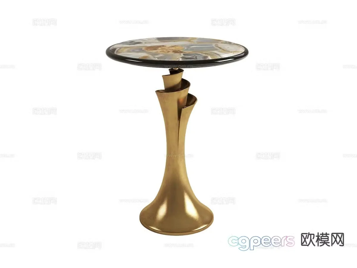 visionnaire- Light luxury angle table round table side table 3D model