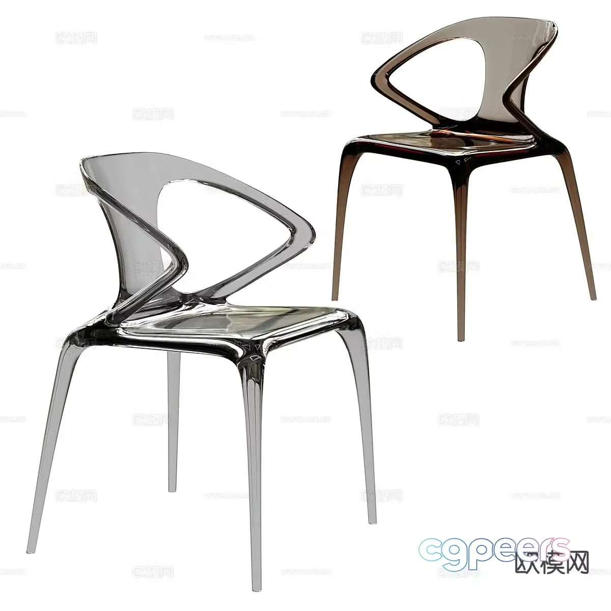 Acrylic chair dining chair 3d model