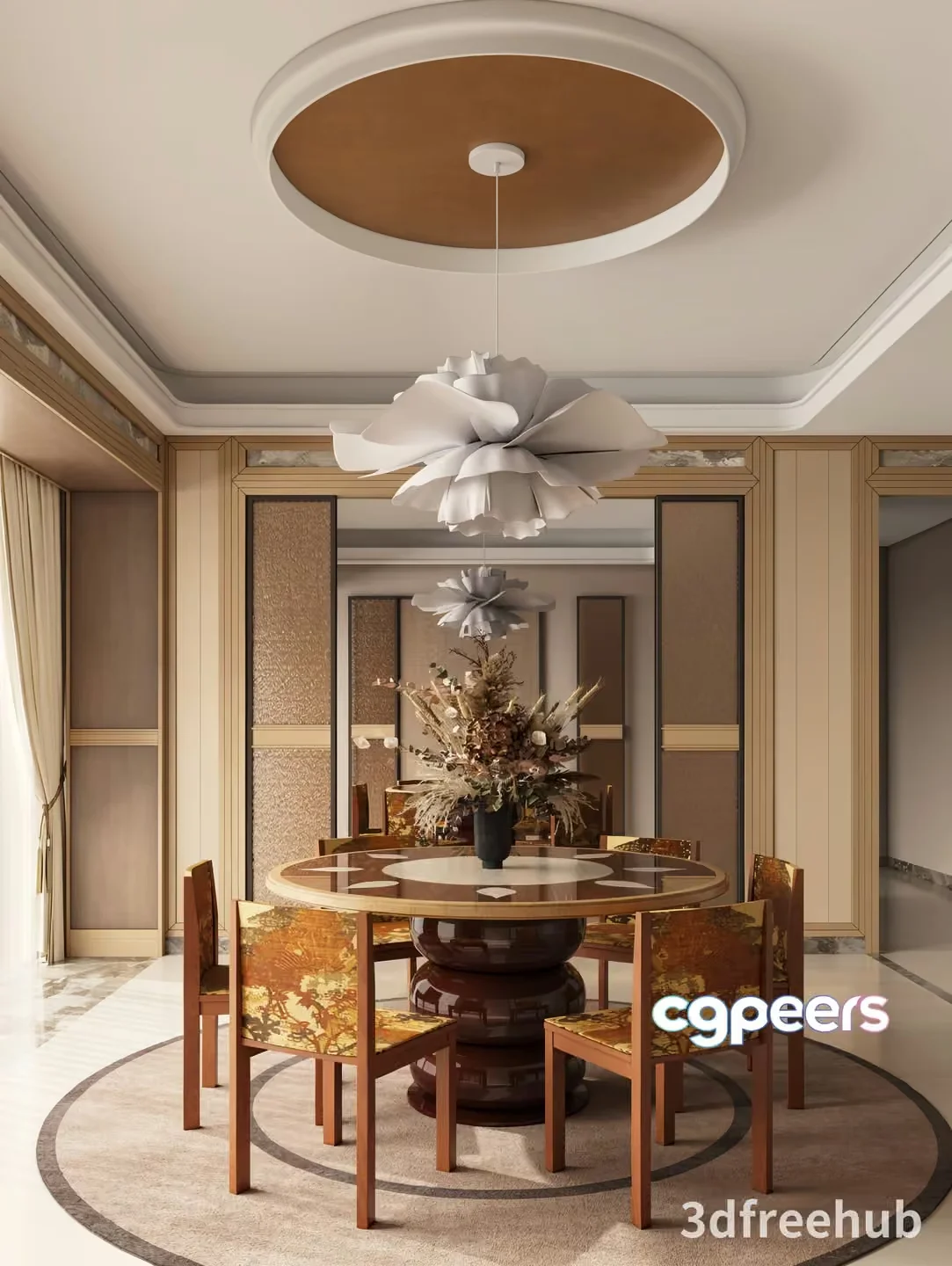 Modern Dining Room 3D Model – 21622 – VRAY Render