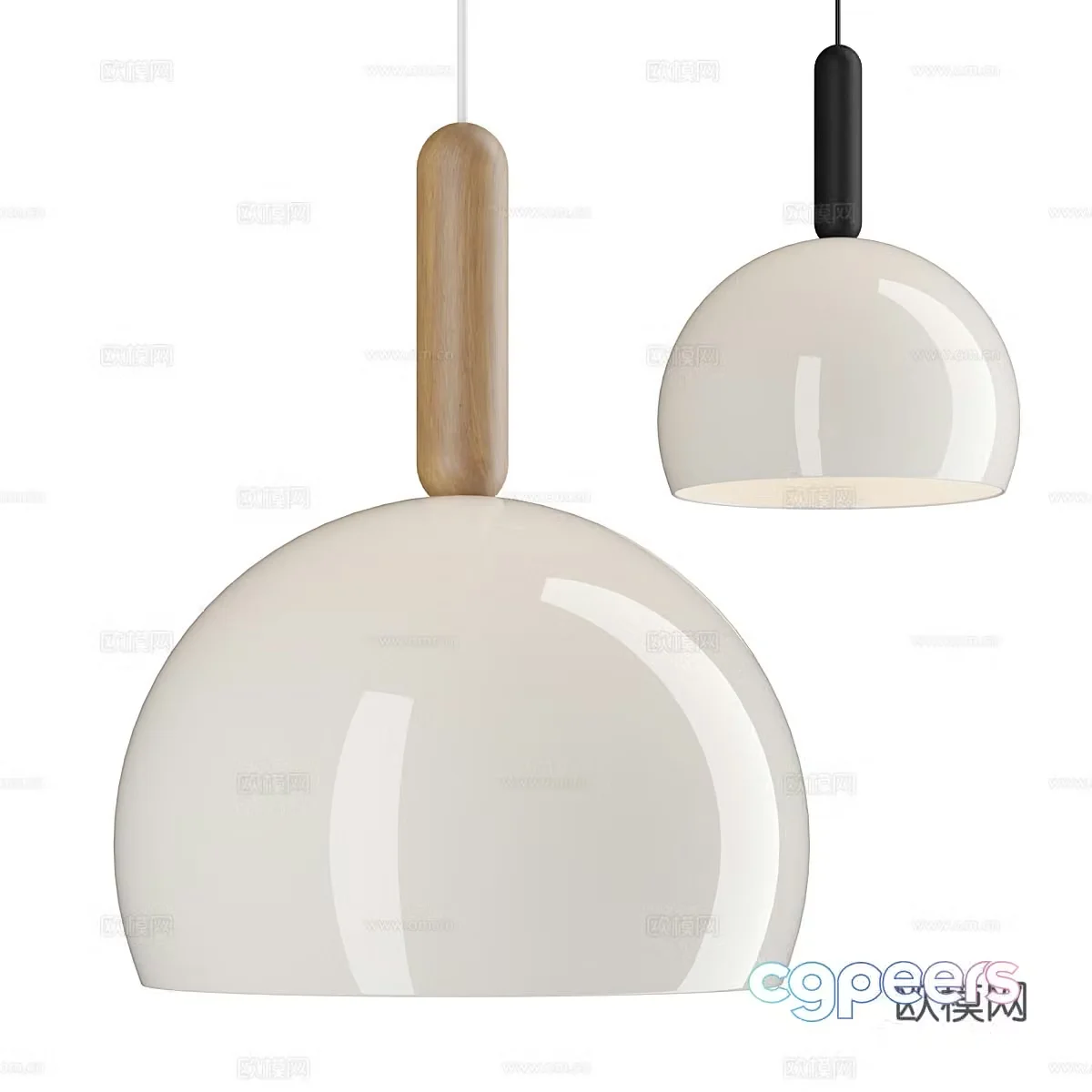 Modern Nordic glass hanging wire lamp 3d model